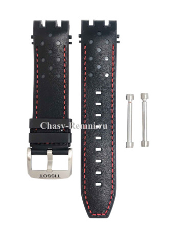 Кожаный ремешок с каучуковой подложкой и втулками Tissot T603045025
